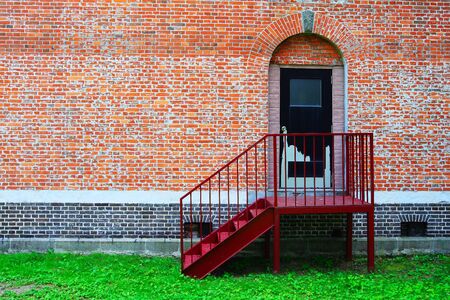Brick wall photo showing detail textureの写真素材