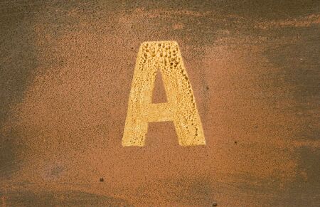 letter on rusted metalの写真素材