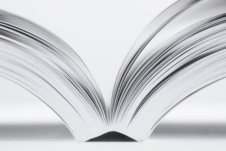 open book on white background