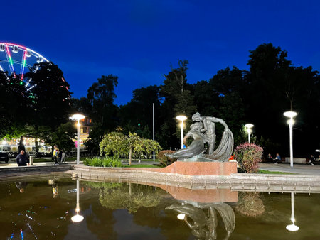 Palanga, Lithuania - 16 July, 2022. Monument dedicated to Jurate and Kastytis (sculptor N. Gaigalaite, 1959) in Palanga resort townのeditorial素材