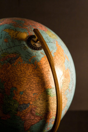 Table top globe in an office