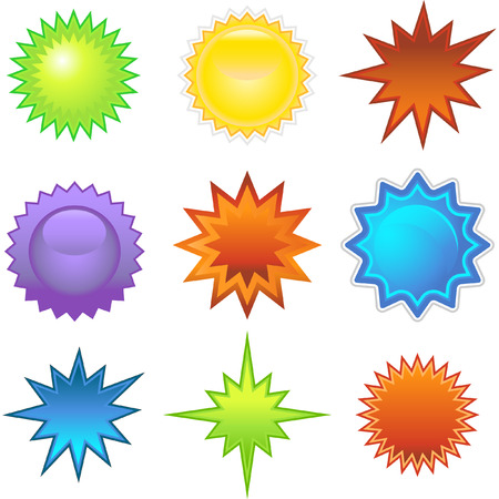 Starburst Stickersのイラスト素材