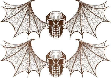  Skull Bat Wingsのイラスト素材