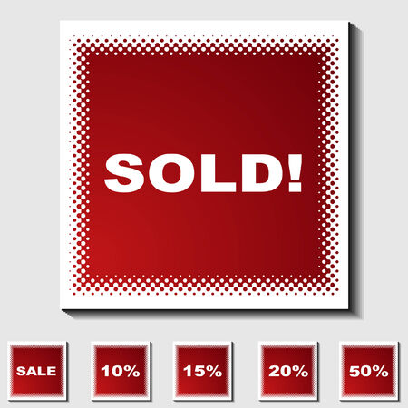 sold halftone squareのイラスト素材
