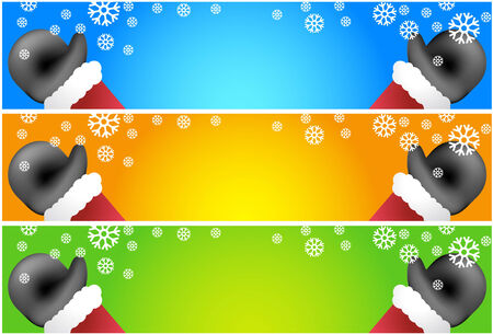 Santa Banner Blackのイラスト素材