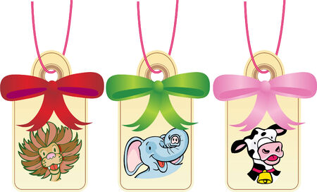 Animal Gift Tagsのイラスト素材