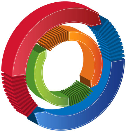 Spring Coiled Arrow Diagram : 3D Chart.のイラスト素材