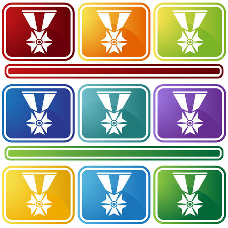 military medal icon bevelのイラスト素材