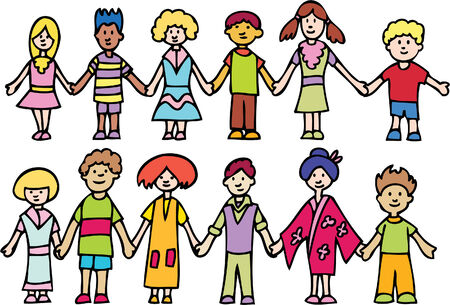 Children Holding Handsのイラスト素材
