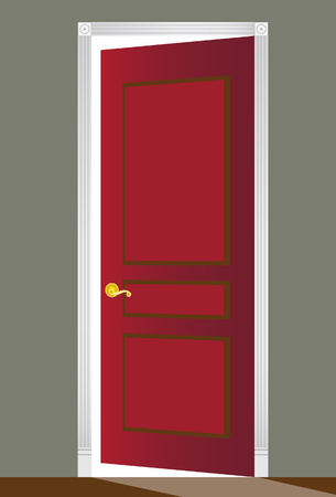 Open Red Doorのイラスト素材