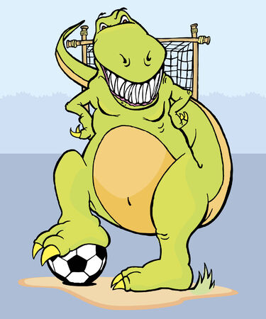  soccer dinosaurのイラスト素材