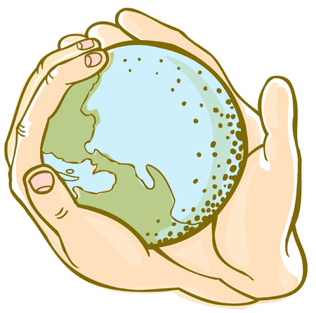 globe handのイラスト素材