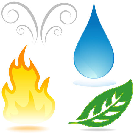 nature elements setのイラスト素材