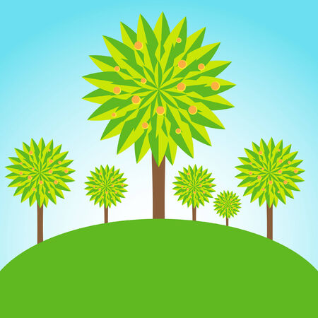 Orange treesのイラスト素材