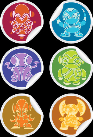 alien stickerのイラスト素材