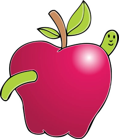 apple wormのイラスト素材