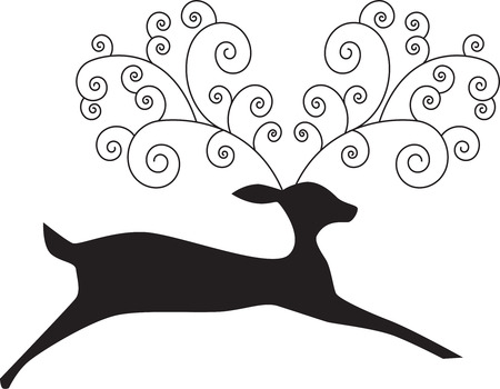 reindeer black artのイラスト素材