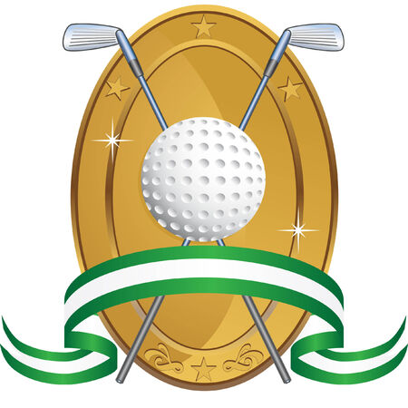 Golf Award Oval isolated on a white background image.のイラスト素材