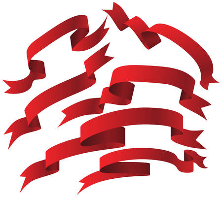 Ribbon Set isolated on a white background.のイラスト素材