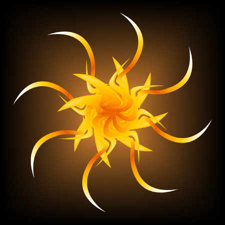 fire star isolated on a black background.のイラスト素材