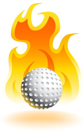 Hot Golf Ball isolated on a white background.のイラスト素材