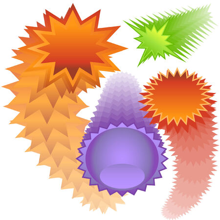  Flying Stars isolated on a white background.のイラスト素材