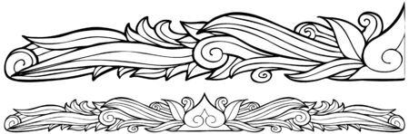 Decorative Border line art isolated on white background.のイラスト素材