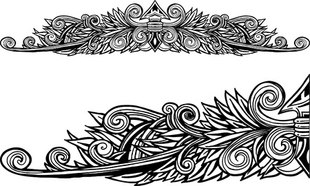 Decorative Border Line Art isolated on a white background.のイラスト素材