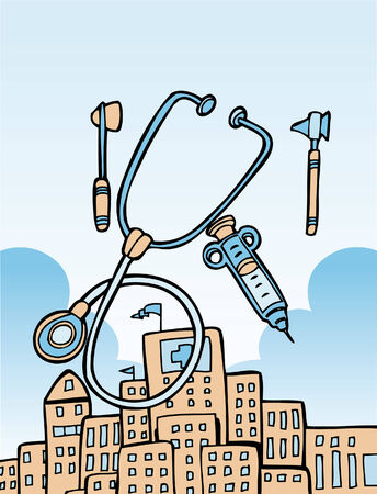 Medical Tools isolated on a white background.のイラスト素材