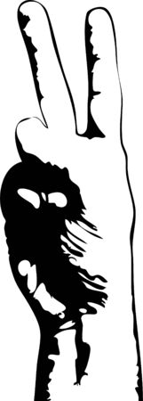 peace sign isolated on a white background.のイラスト素材