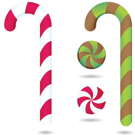 Candy Cane Set isolated on a white background.のイラスト素材
