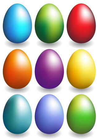 Easter Egg Set isolated on a white background.のイラスト素材