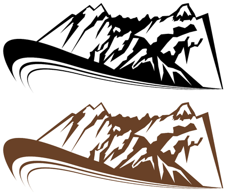 Mountain and wind element isolated on a white background.のイラスト素材