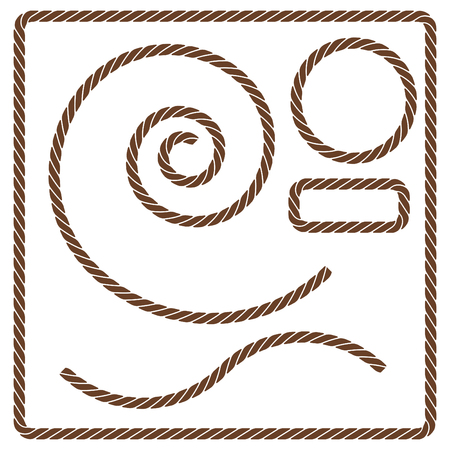 Western rope elements isolated on a white background.のイラスト素材