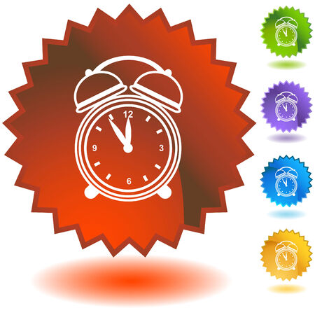 Alarm clock starburst icon set isolated on a white background.のイラスト素材