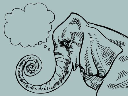 Thinking Elephantの写真素材