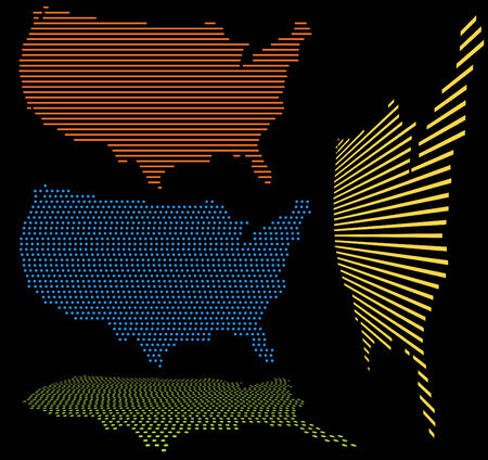 United States Map Setのイラスト素材