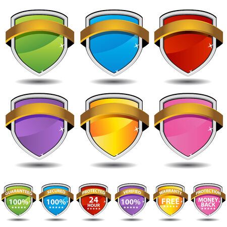 An image of a protection shield set.のイラスト素材