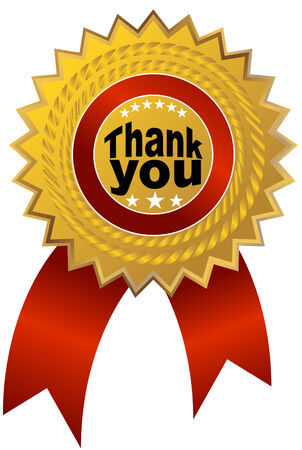 An image of a thank you ribbon.のイラスト素材