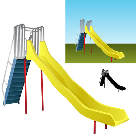 An image of a realistic playground slide.のイラスト素材
