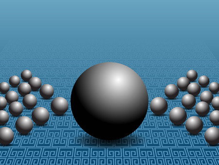 An image of a 3D sphere business chart slide.のイラスト素材