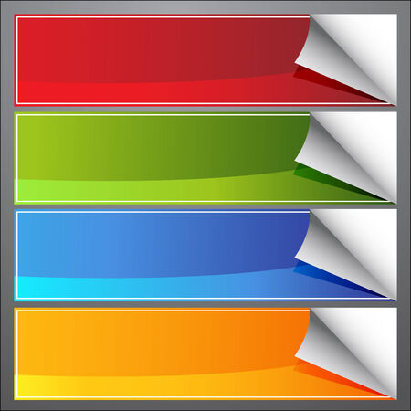 An image of blank page curl banners.のイラスト素材