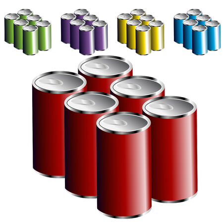 An image of a six pack of cans.のイラスト素材
