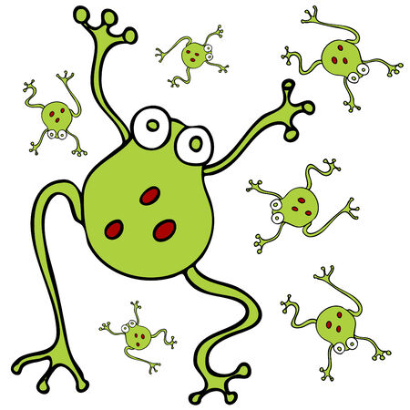 An image of a group of frogs.のイラスト素材