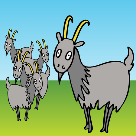 An image of a group of goats.のイラスト素材