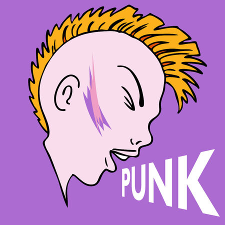 An image of a punk mowhawk characterのイラスト素材