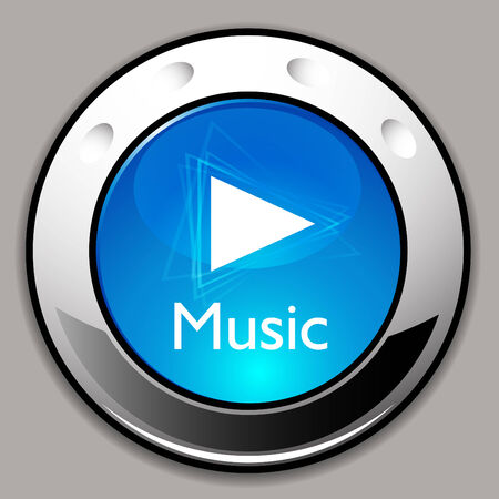 An image of a music player detailed chrome button.のイラスト素材