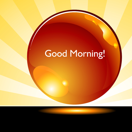 An image of a good morning sunrise background button.のイラスト素材