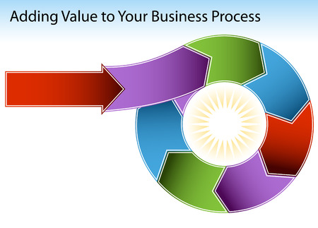 An image of a colorful business process chart.のイラスト素材