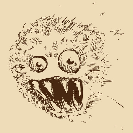 An image of a dust ball shaped monster.のイラスト素材